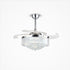 Crystal Fan Lights European Ceiling Fan Lights Living Room Bedroom Dining Room Invisible Led Fan Chandelier All Copper